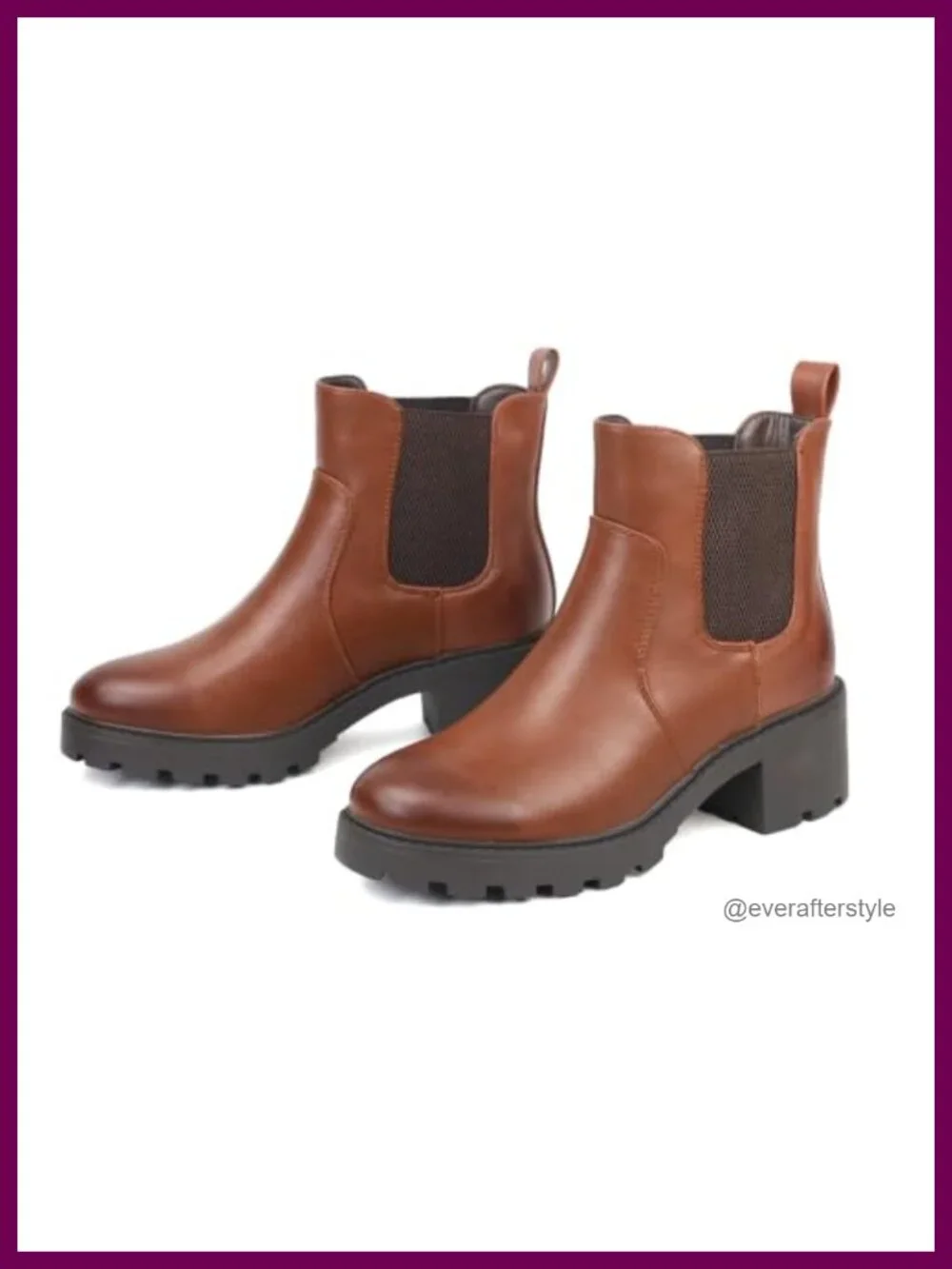 Women's Chelsea Ankle Boots Platform Chunky Heel Lug Sole Slip-On Booties